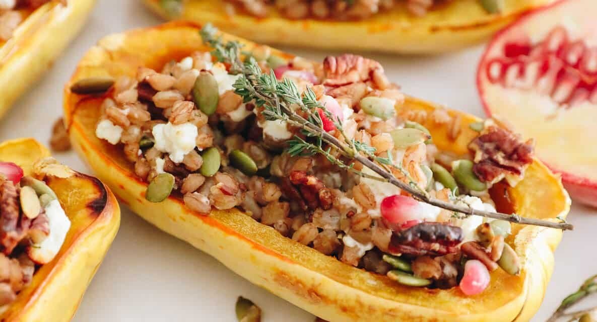 Farro Stuffed Delicata Squash – The Wholesome Maven