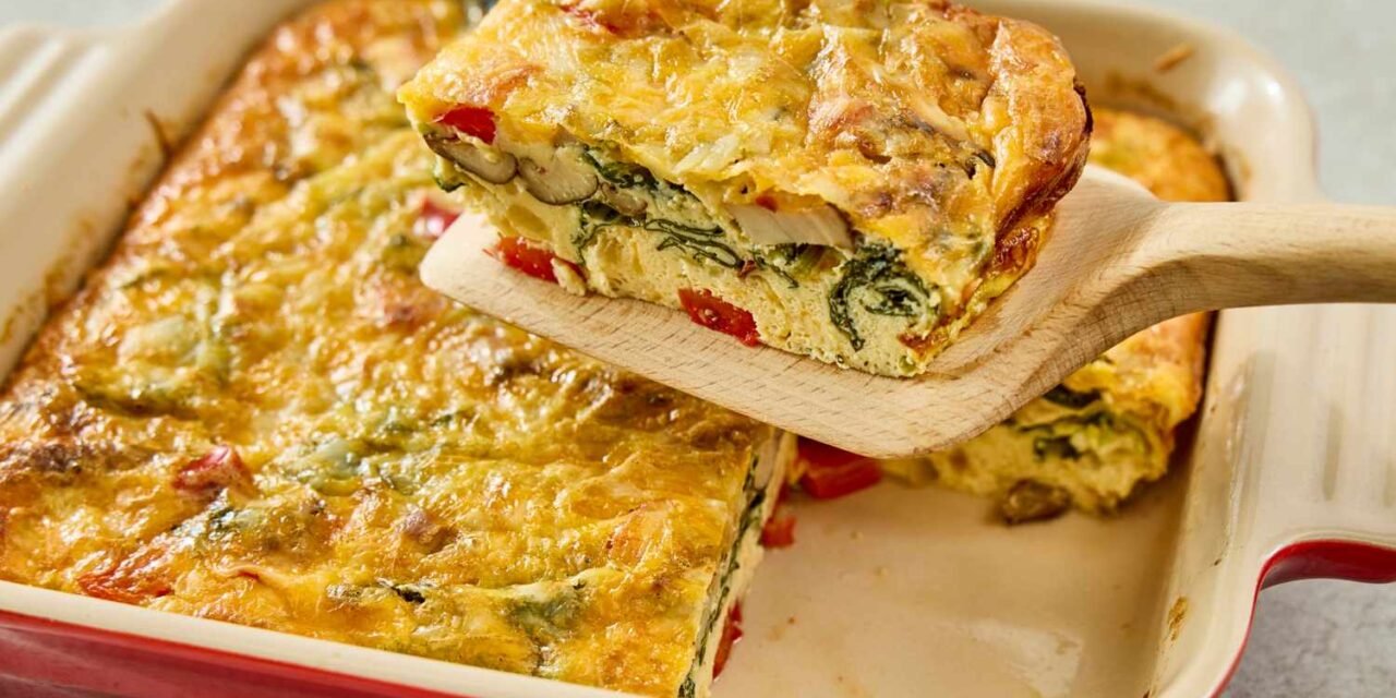 Excessive-Protein Breakfast Casserole