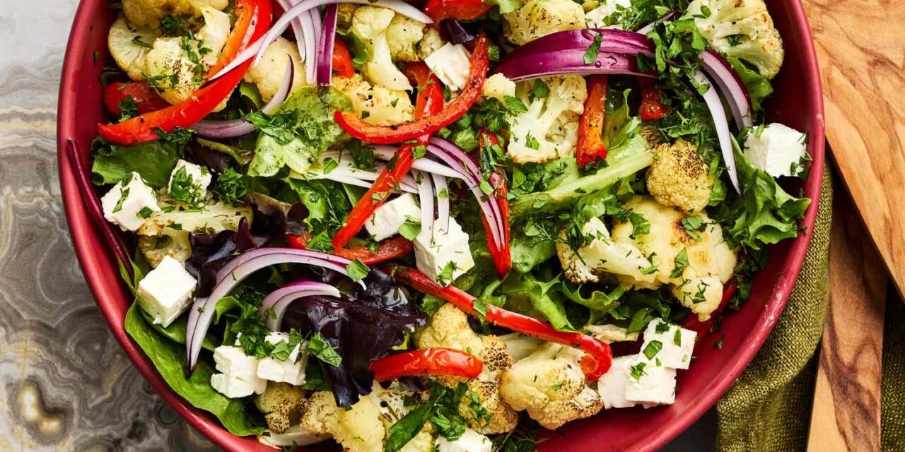 Lemon-Garlic Vinaigrette and Roast Cauliflower Salad