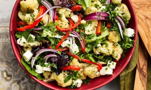 Lemon-Garlic Vinaigrette and Roast Cauliflower Salad